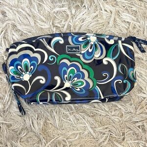 Vera Bradley Vinyl-Lined Makeup Toiletry Bag in Mediterranean Blue RETIRED